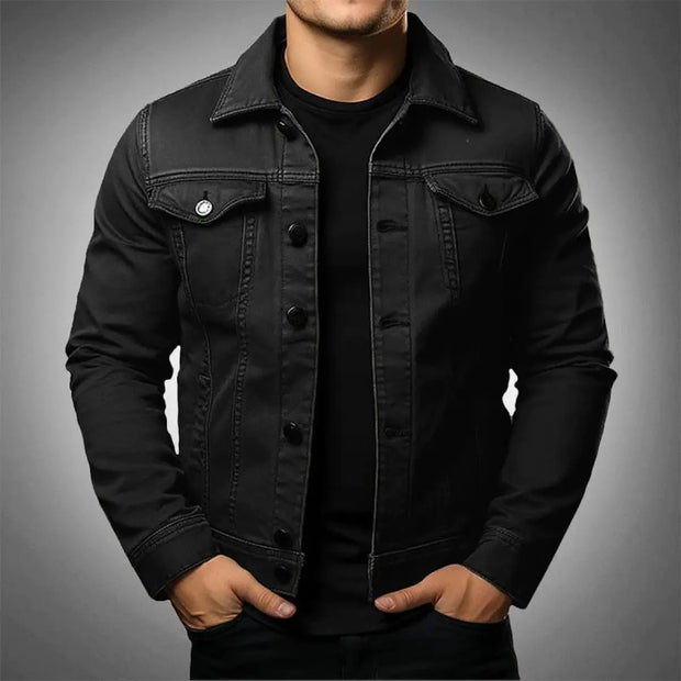 Xavier - Men's Classic Single Breasted Cargo Denim Jacket