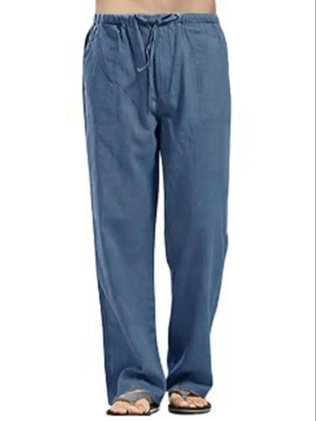Derrick -  Drawsting Straight Leg Pants Plus Size