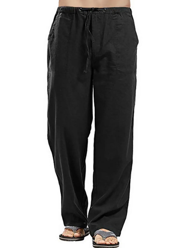 Derrick -  Drawsting Straight Leg Pants Plus Size