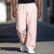 Stylish and Comfort-Focused Men's Summer Trousers in Natural Cotton and Linen - MTA1893D6P