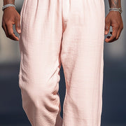 Stylish and Comfort-Focused Men's Summer Trousers in Natural Cotton and Linen - MTA1893D6P