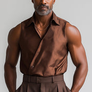Elevate Your Summer Style with Our Classic Retro Silk Tank Top for Men - MTA1898D2P