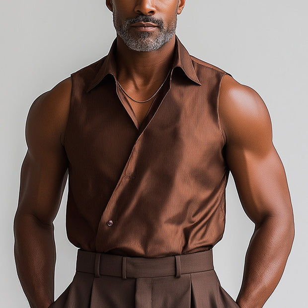 Elevate Your Summer Style with Our Classic Retro Silk Tank Top for Men - MTA1898D2P