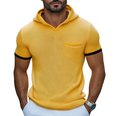 Stylish Men's Casual Hooded Sweater T-Shirt with Color Contrast and Slim Fit Design - Perfect for Everyday Wear! MTA1755D0M