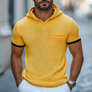 Stylish Men's Casual Hooded Sweater T-Shirt with Color Contrast and Slim Fit Design - Perfect for Everyday Wear! MTA1755D0M