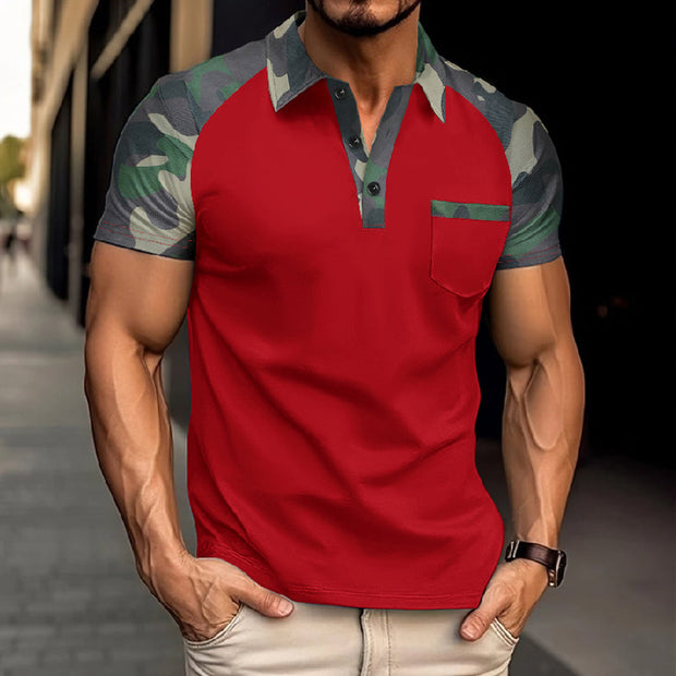 Stylish Men's Camouflage Short Sleeve Polo Shirt - MTA1716D3X