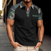 Stylish Men's Camouflage Short Sleeve Polo Shirt - MTA1716D3X