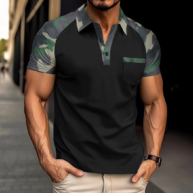 Stylish Men's Camouflage Short Sleeve Polo Shirt - MTA1716D3X