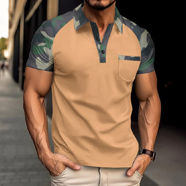 Stylish Men's Camouflage Short Sleeve Polo Shirt - MTA1716D3X