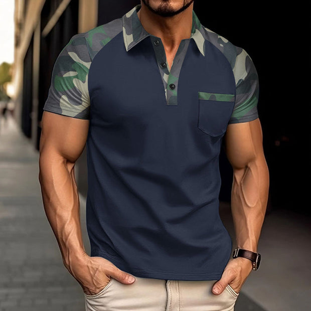 Stylish Men's Camouflage Short Sleeve Polo Shirt - MTA1716D3X