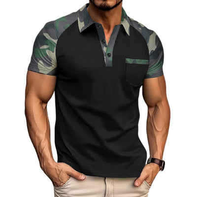 Stylish Men's Camouflage Short Sleeve Polo Shirt - MTA1716D3X