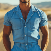 Men's Stylish Retro Tencel Denim Jumpsuit - Perfect for Summer! MTA1788D0K