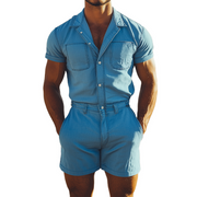 Men's Stylish Retro Tencel Denim Jumpsuit - Perfect for Summer! MTA1788D0K
