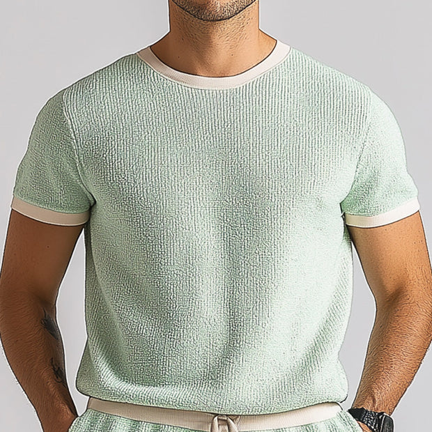 Elevate Your Summer Style with Our Ultra-Comfortable Men's Thin Woven Set - MTA1800D5P