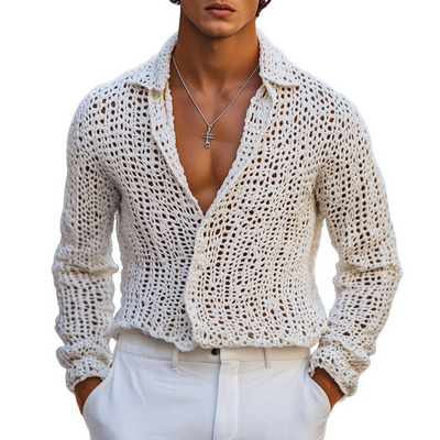 Stylish Long Sleeve Knit Lapel Shirt for Men - Perfect for Casual Wear MTA1767D8Z