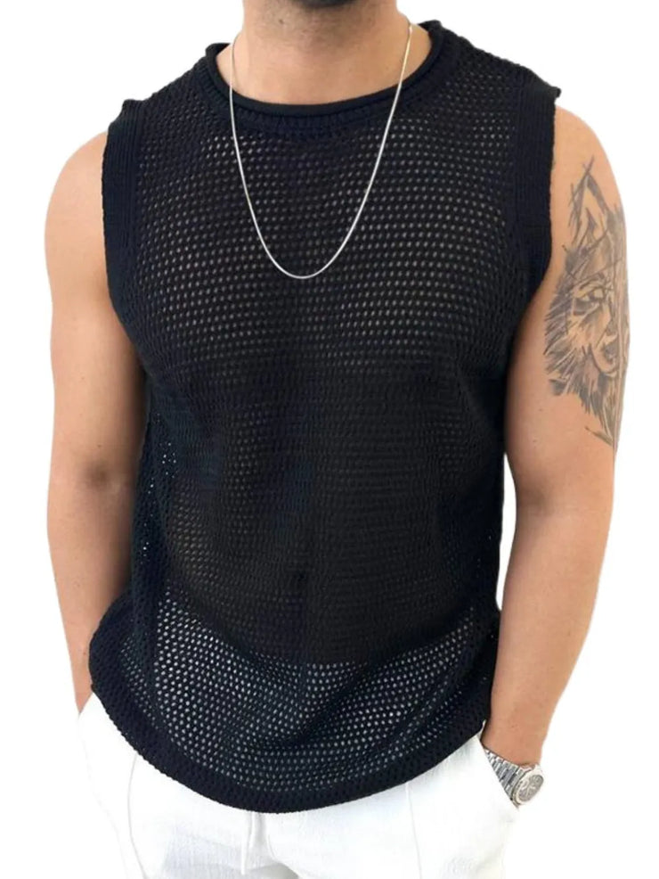 Victor - Round Neck Sleeveless Knit Top