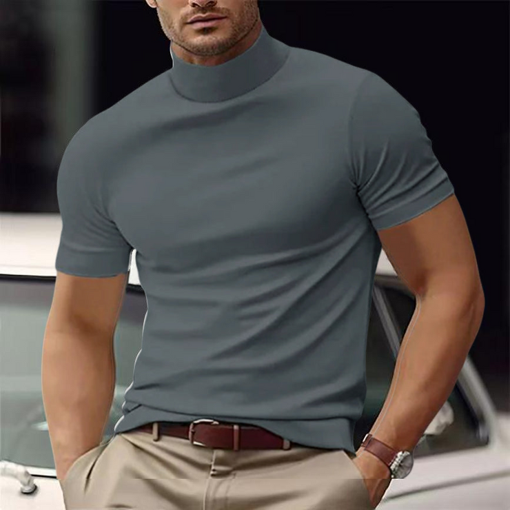 Benedric - Men's Half Turtle Neck Slim Fit T-Shirt