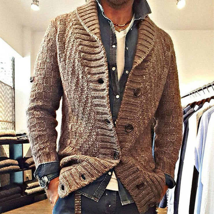 Ben - Men's Vintage Lapel Knit Cardigan Jacket