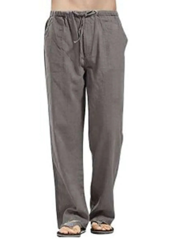 Derrick -  Drawsting Straight Leg Pants Plus Size