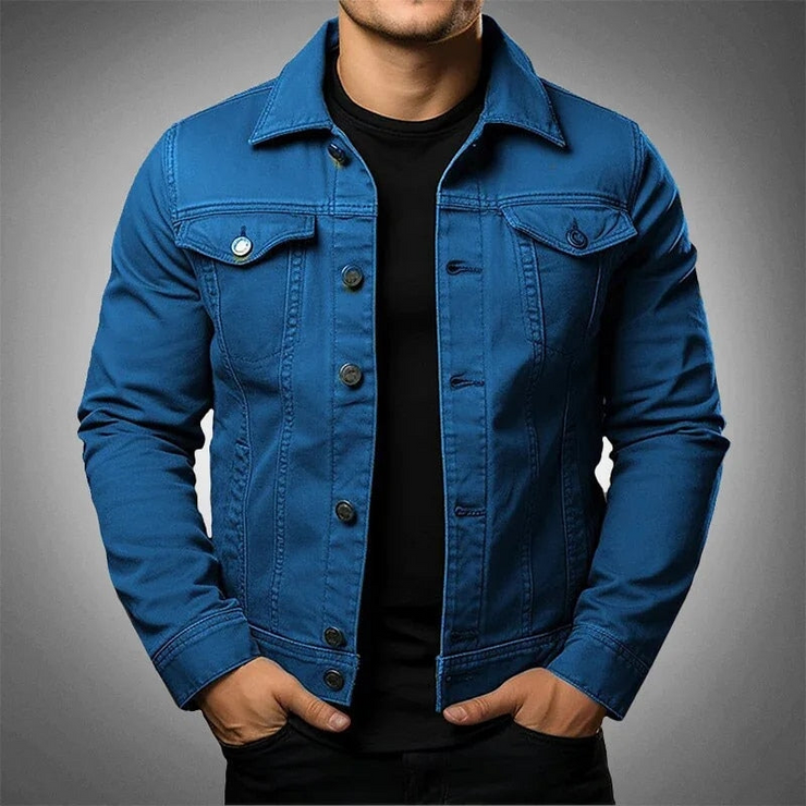 Xavier - Men's Classic Single Breasted Cargo Denim Jacket