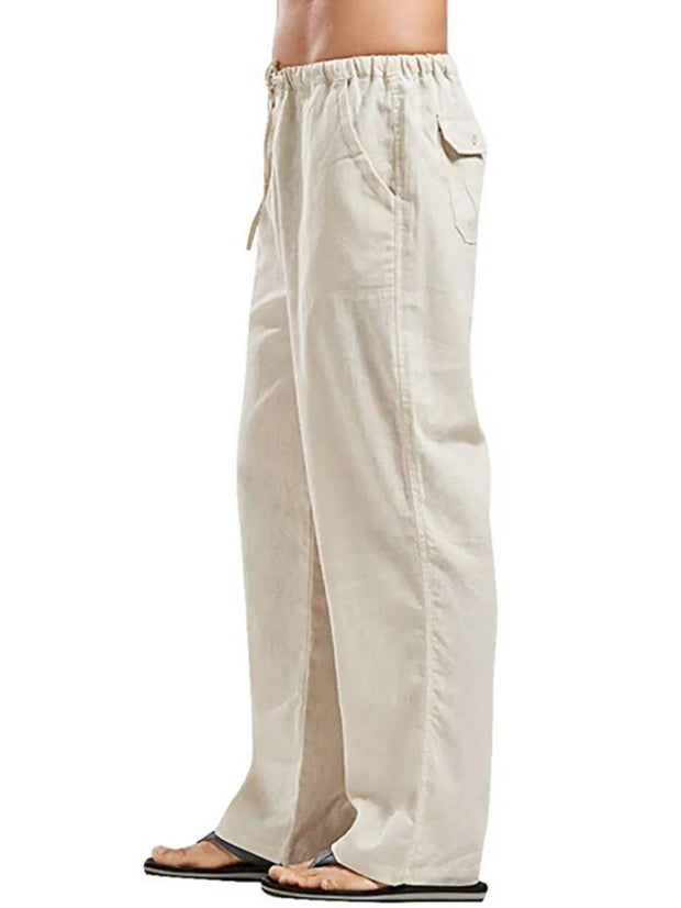 Derrick -  Drawsting Straight Leg Pants Plus Size
