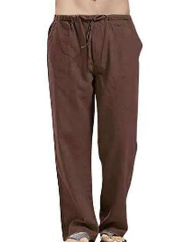 Derrick -  Drawsting Straight Leg Pants Plus Size