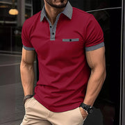 Will - Men's Button Down Colorblock Polo Shirt