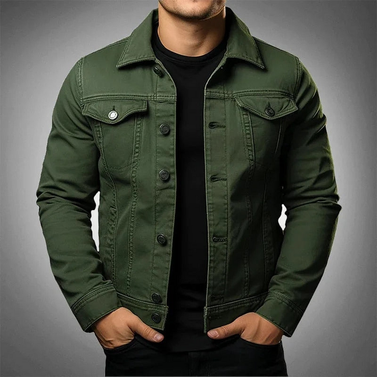 Xavier - Men's Classic Single Breasted Cargo Denim Jacket