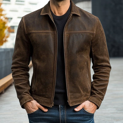 Andro - Men's Zipper Leather Jacket