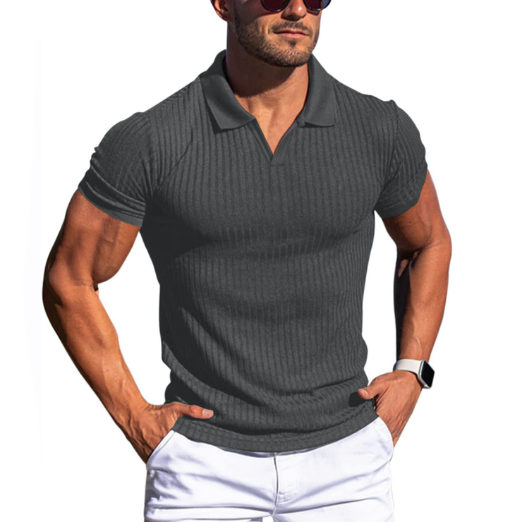 Jerwin - Men's Lapel Short Sleeve Polo Shirt