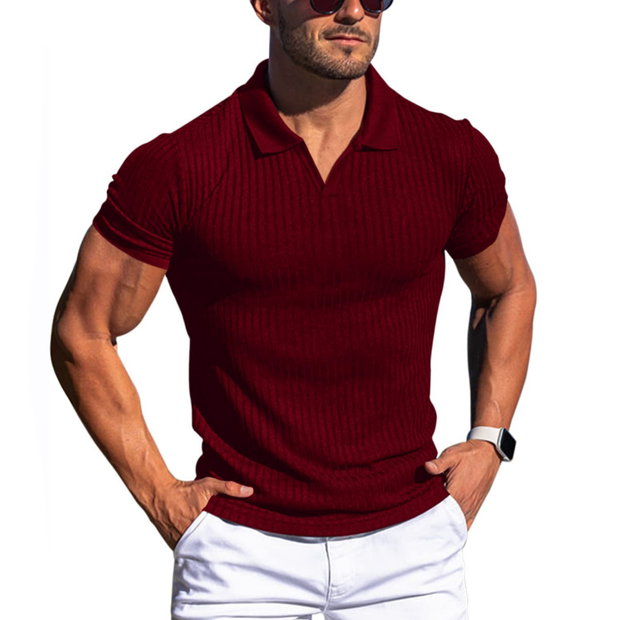 Jerwin - Men's Lapel Short Sleeve Polo Shirt