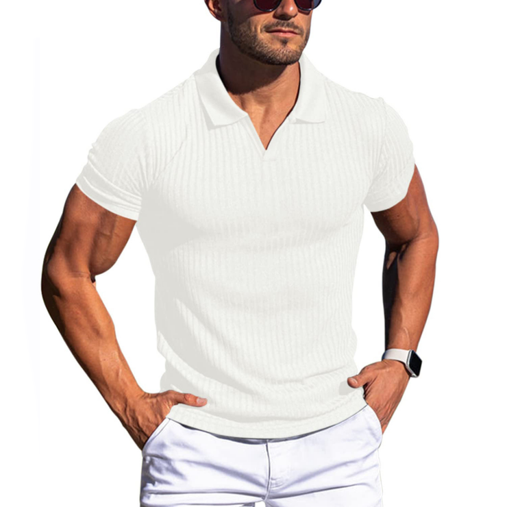 Jerwin - Men's Lapel Short Sleeve Polo Shirt