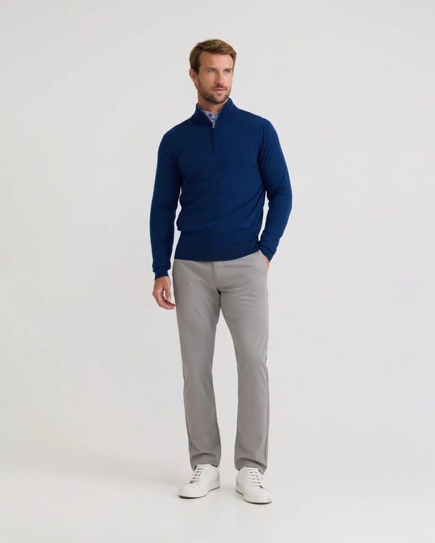 Luis - Zip Neck Pure Wool Pullover