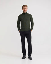 Luis - Zip Neck Pure Wool Pullover