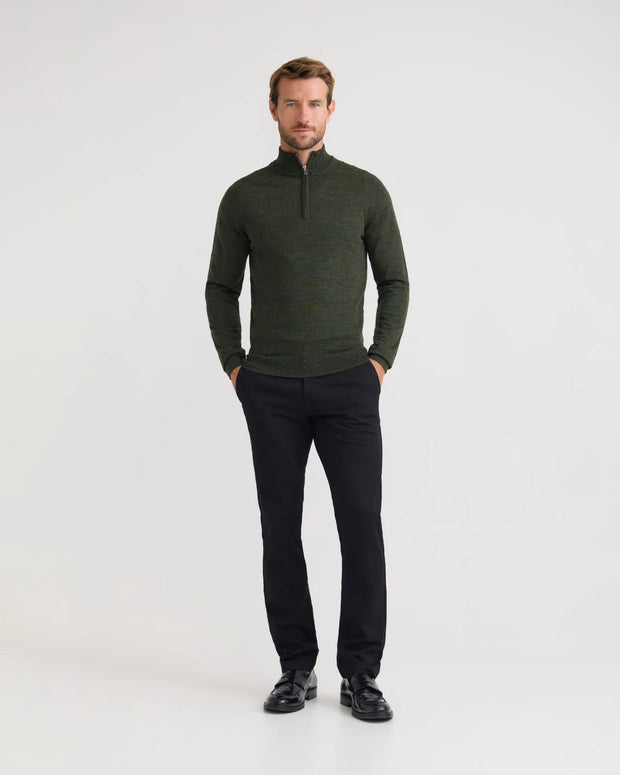Luis - Zip Neck Pure Wool Pullover