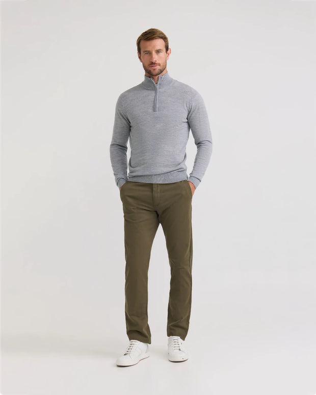 Luis - Zip Neck Pure Wool Pullover