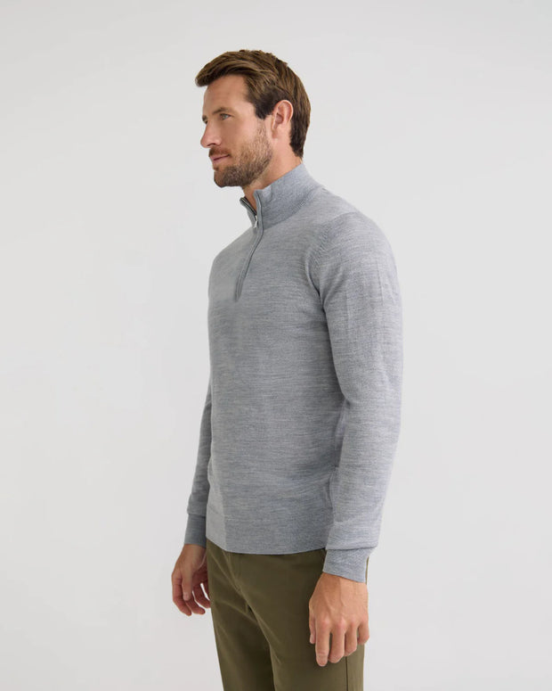 Luis - Zip Neck Pure Wool Pullover