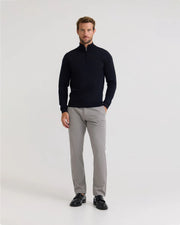 Luis - Zip Neck Pure Wool Pullover