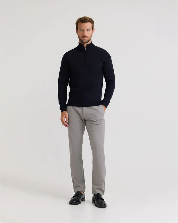 Luis - Zip Neck Pure Wool Pullover