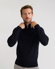 Luis - Zip Neck Pure Wool Pullover