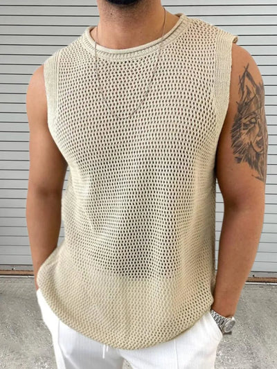 Victor - Round Neck Sleeveless Knit Top