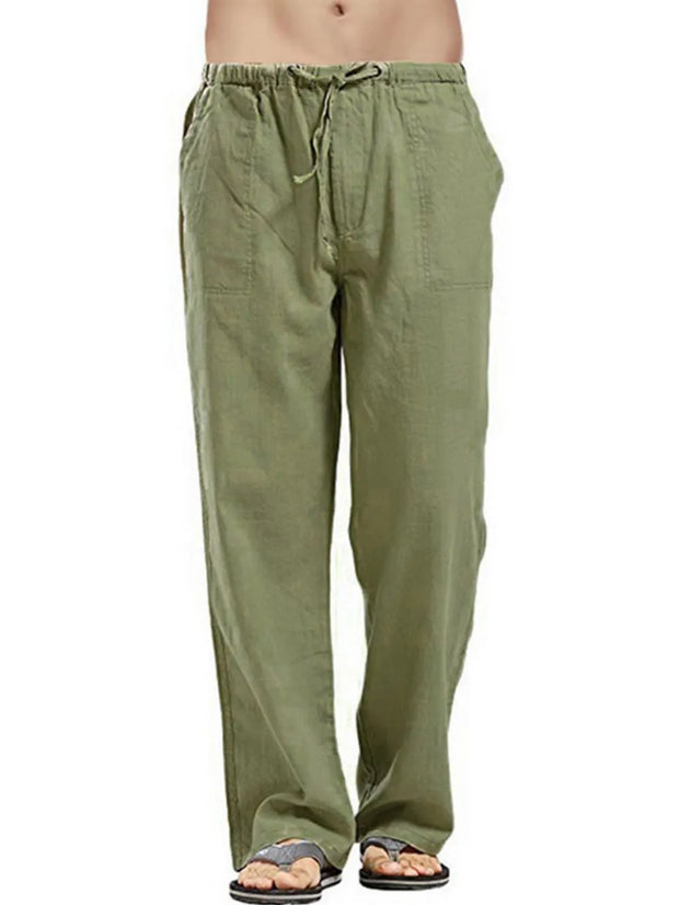 Derrick -  Drawsting Straight Leg Pants Plus Size
