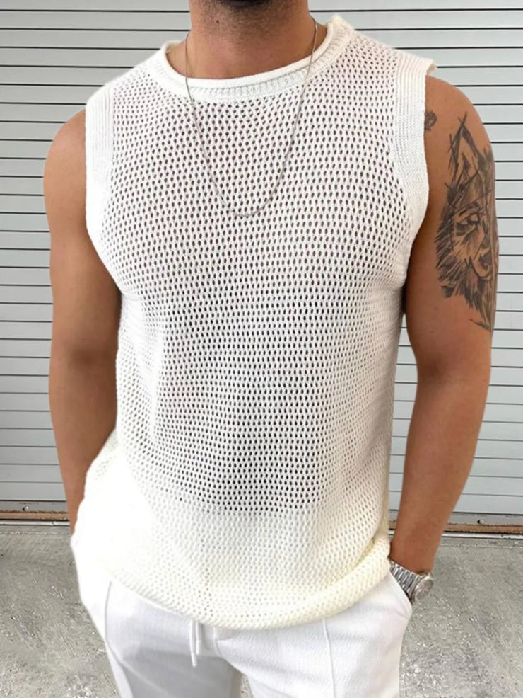 Victor - Round Neck Sleeveless Knit Top
