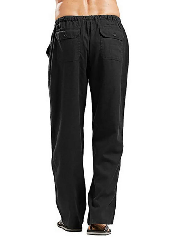 Derrick -  Drawsting Straight Leg Pants Plus Size