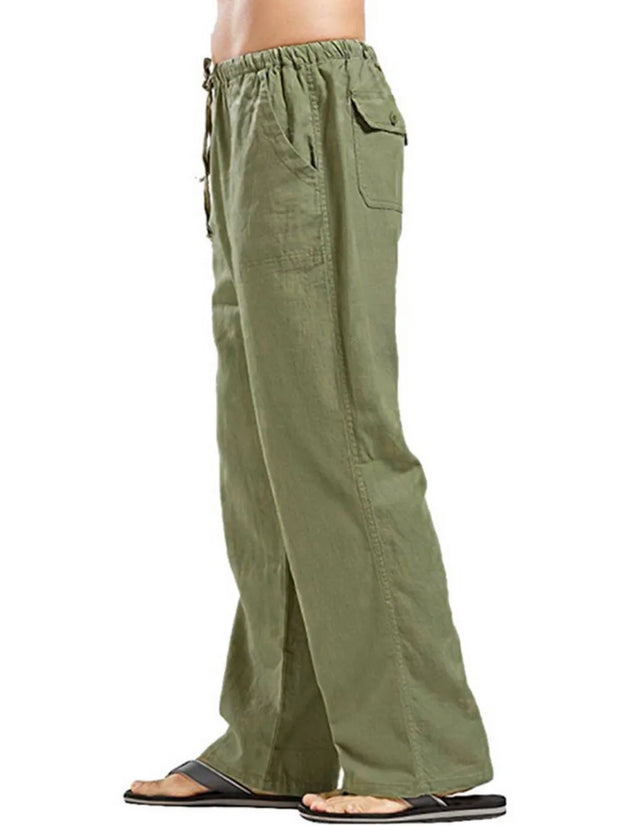 Derrick -  Drawsting Straight Leg Pants Plus Size
