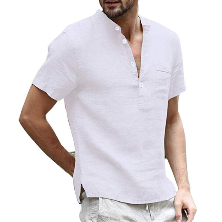 Gabor - Men's Short-Sleeve Linen Shirt