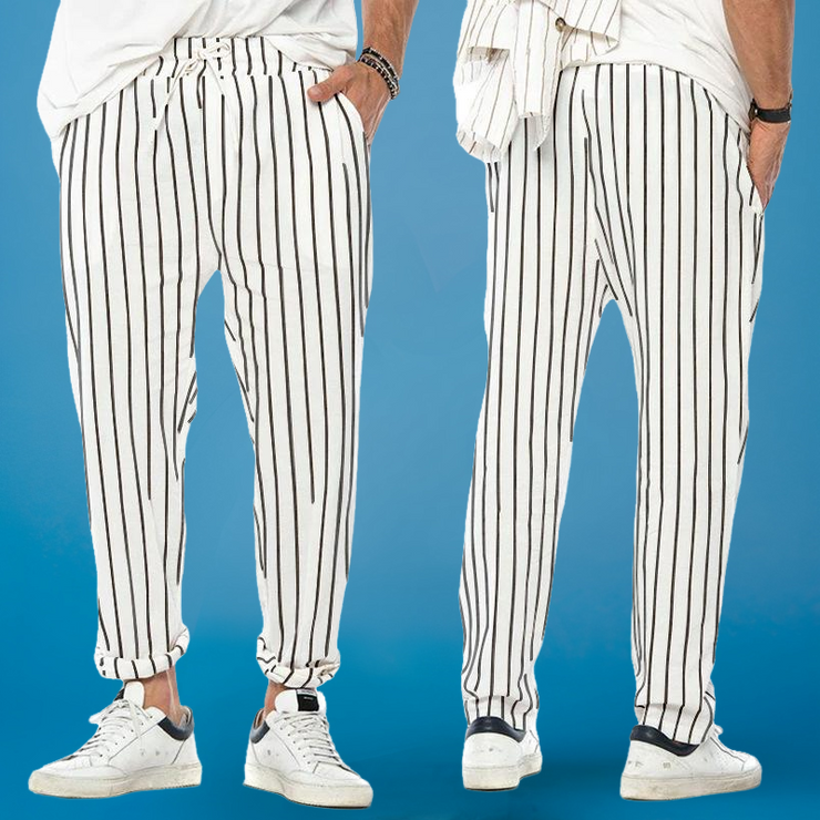 Niven - Men's Striped Straight Loose Trendy Casual Trousers