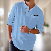 Cedric - Men's Loose Casual Roll-Up Sleeve Long-sleeved Shirt