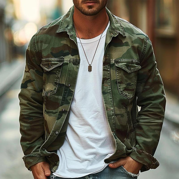 Amadeo - Men's Camouflage Canvas Retro Jacket