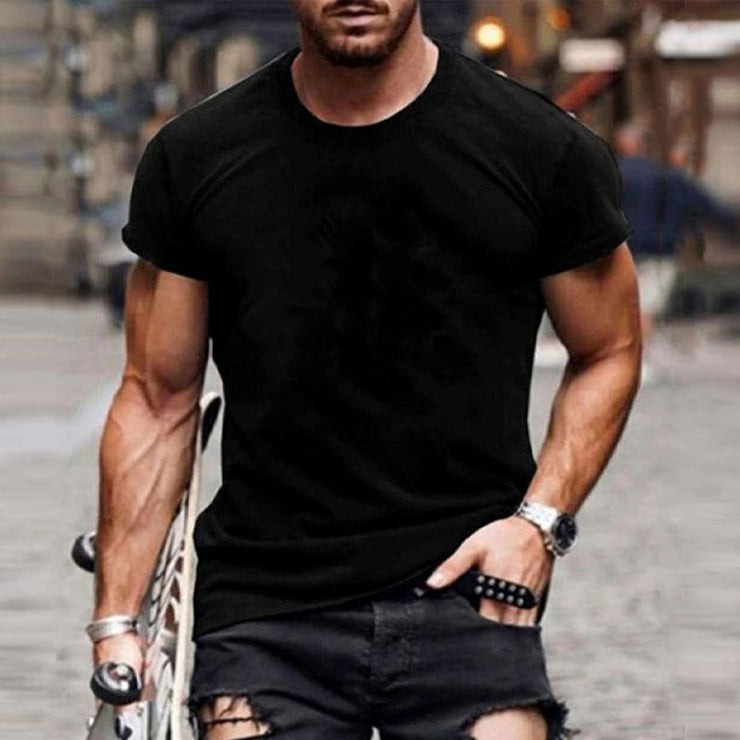 Cassian - Men's Casual Solid Color Tight Short Sleeve T-Shirt